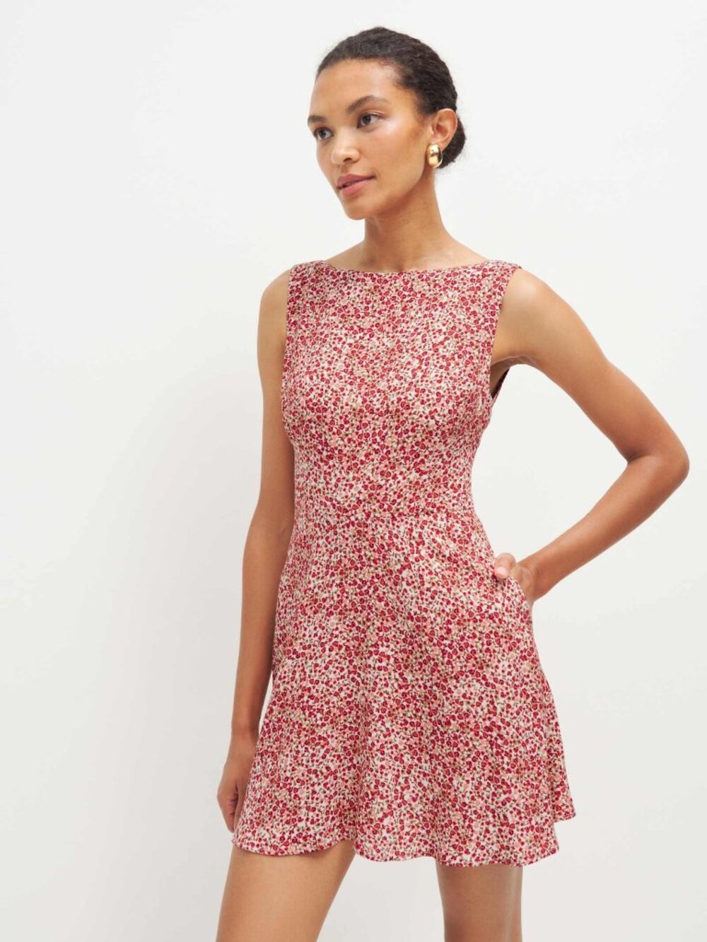 Reformation Elva Dress La Vie En Rose Red Floral Mini | Size 2